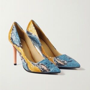 WEN FU NI | Colofrul Snake Print Pumps Sz EU 41
